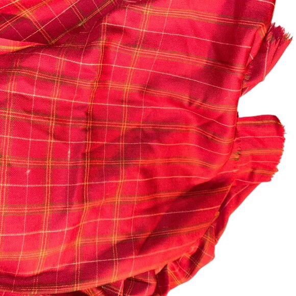 Red Wool Plaid WOOL NEW NWT stunning scarf shawl wrap - Picture 5 of 5